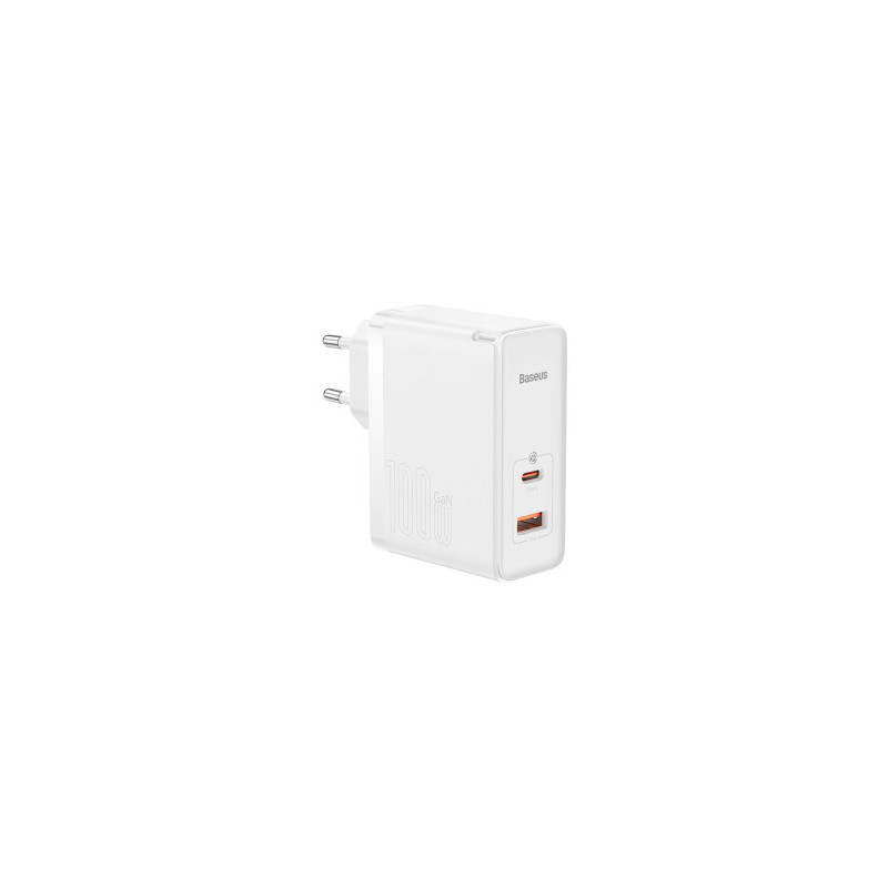 Įkroviklis Baseus GaN5 Pro 1x USB-A 1x USB-C baltas