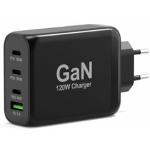 Charger Port Power Delivery and Quick Charge 120W GaN USB-C USB-A Black