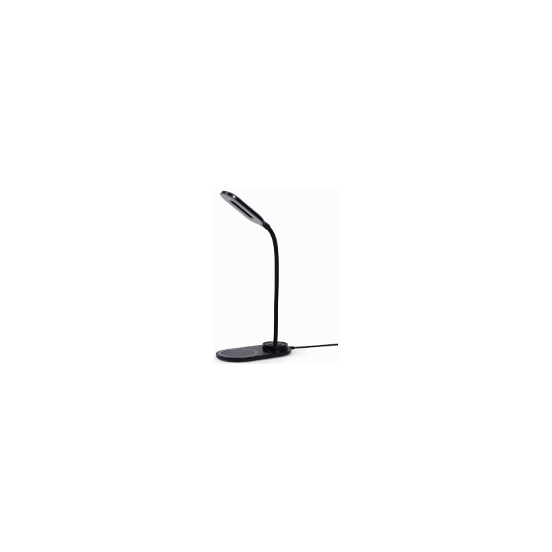 Stalinė lempa Gembird Desk Lamp su belaidžiu įkrovikliu, juoda