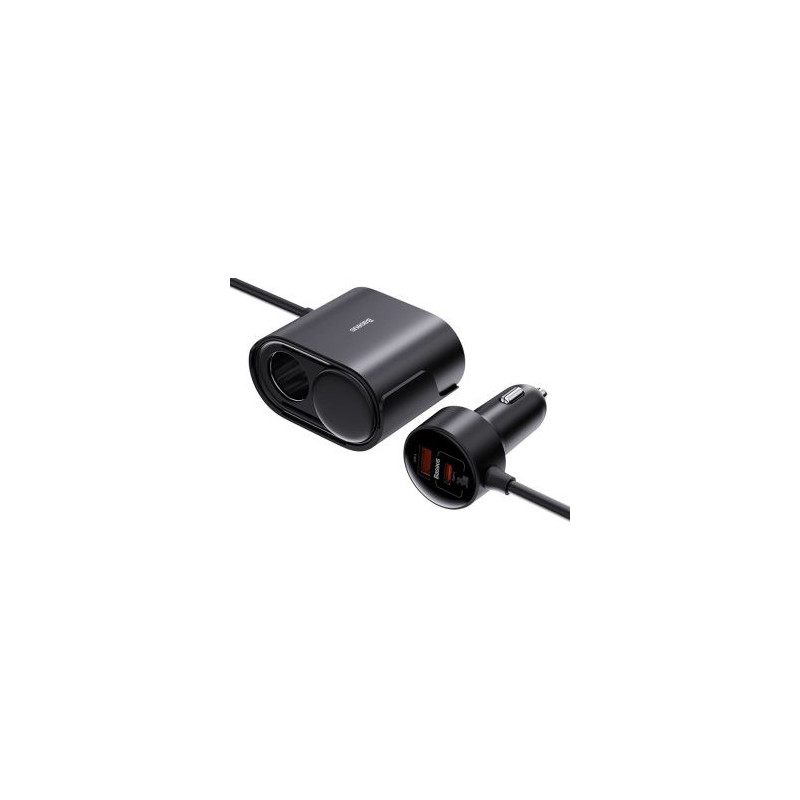 Įkroviklis Baseus 1for2 automobilinis 30W juodas