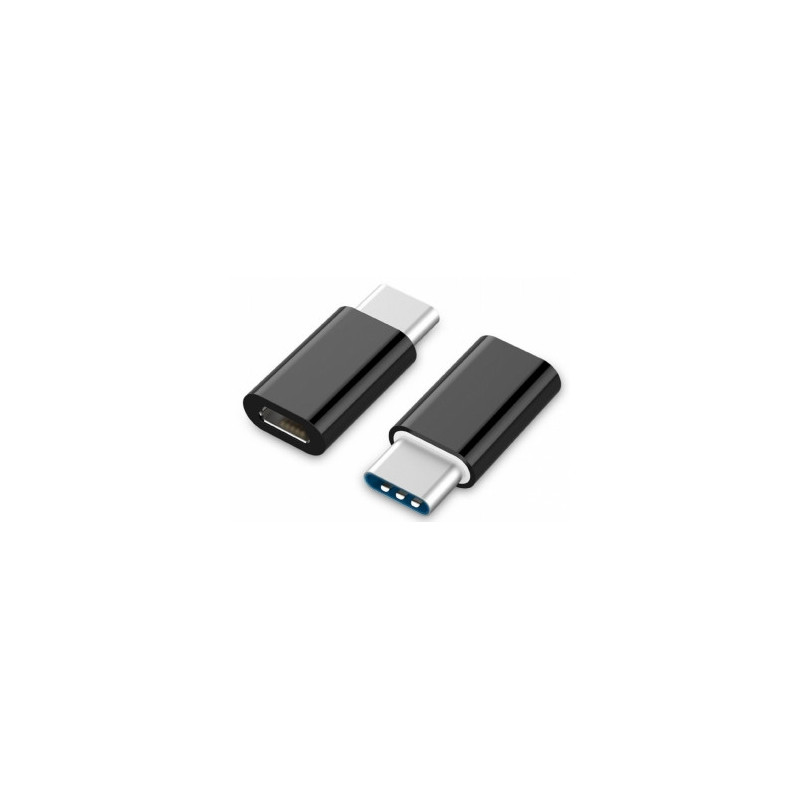 Gembird OTG USB C tipo kištukas - MicroUSB lizdas, juodas