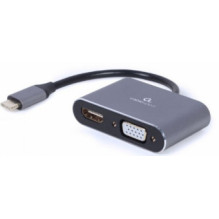 Gembird USB Type-C to HDMI + VGA Display Adapter Space Gray
