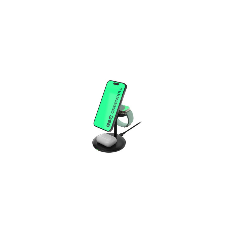 Įkroviklis „Greencell MagScape 3-in-1“ belaidis „MagSafe“ įkroviklis