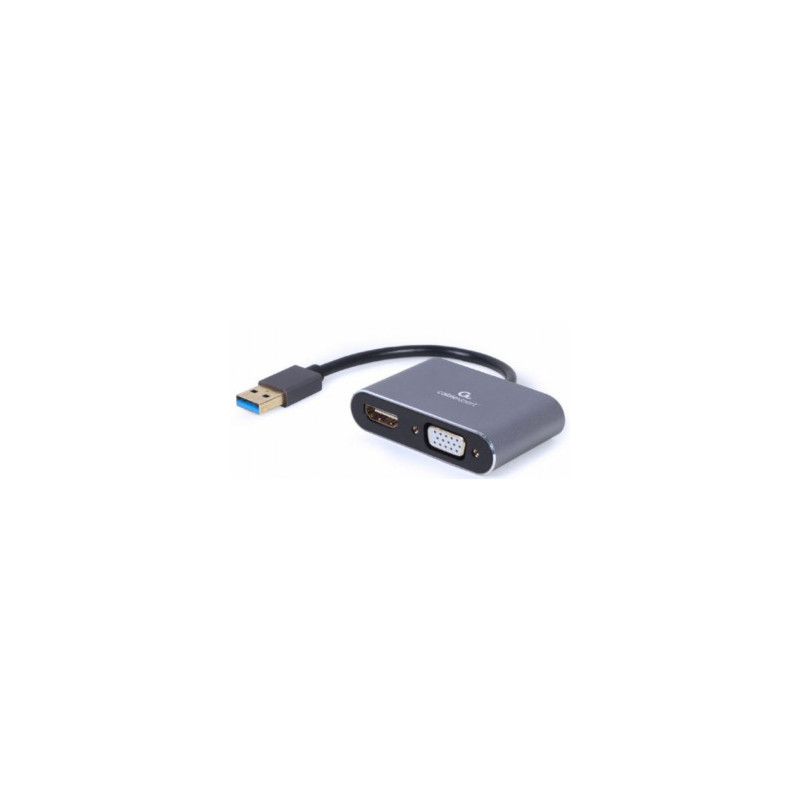 Gembird USB to HDMI + VGA Display Adapter Space Gray