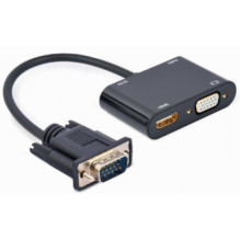 Adapteris Gembird VGA kištukas - HDMI kištukas 0.15m juodas