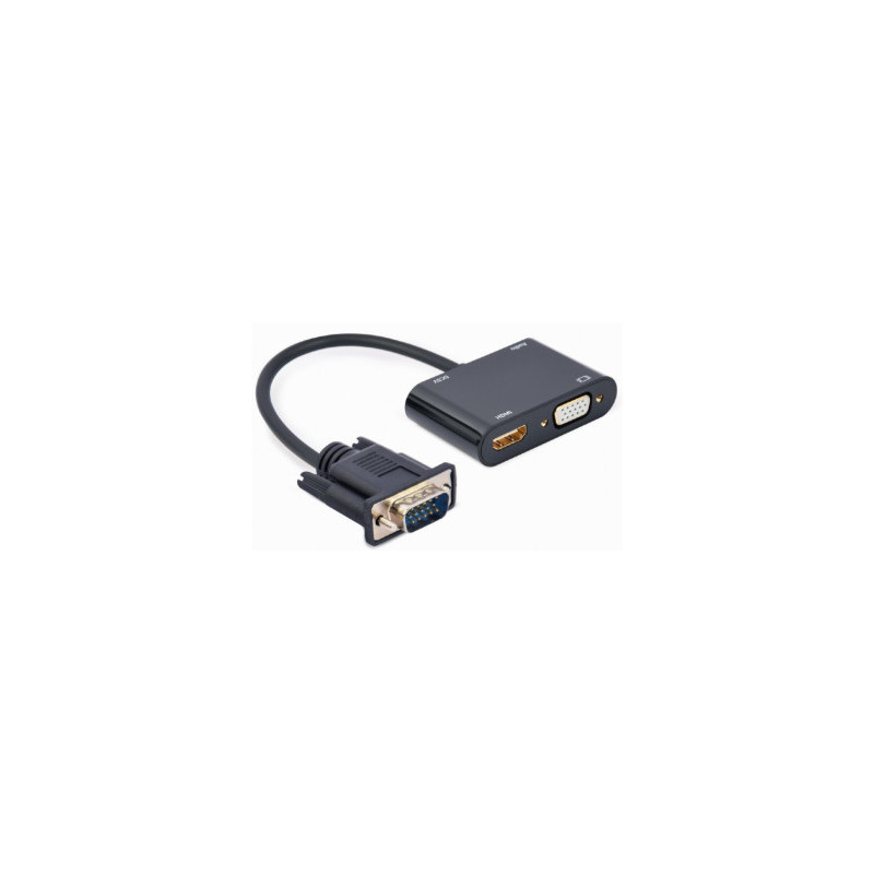 Adapteris Gembird VGA kištukas - HDMI kištukas 0.15m juodas