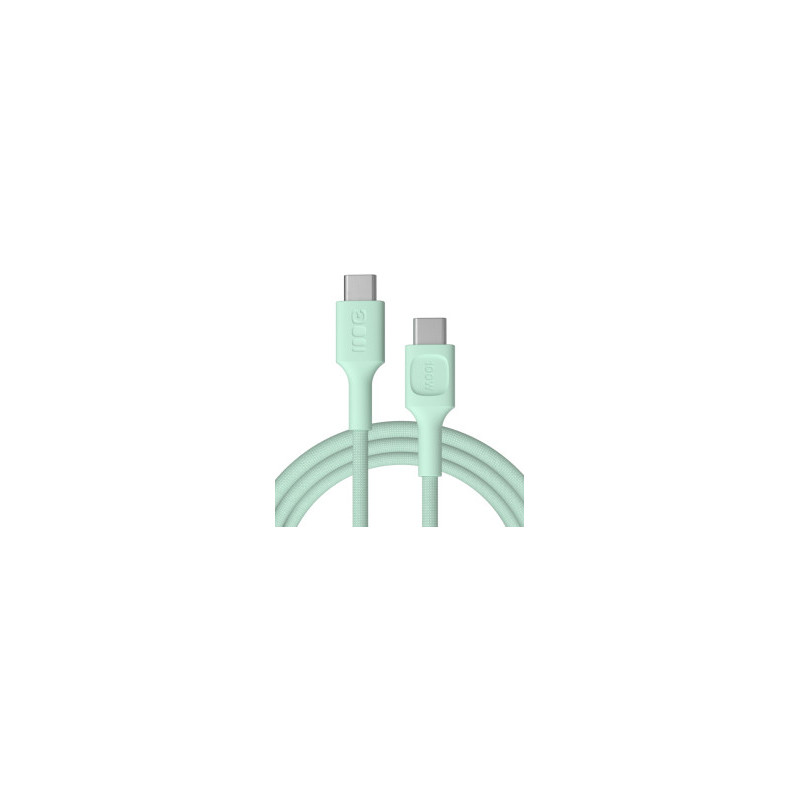 Kabelis Green Cell PowerStream USB Type-C kištukas - USB Type-C kištukas 100W, mėtinės žalios spalvos, 2m