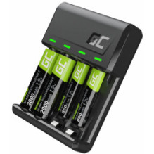 Baterijų įkroviklis „Green Cell VitalCharger“ ir NiMH baterijos: 2x AA 2000mAh, 2x AAA 800mAh