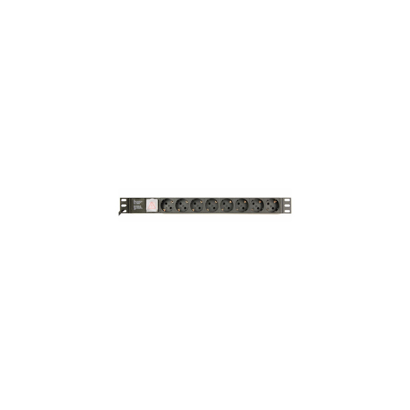 Gembird Power Distribution Unit PDU 8 Schuko Sockets 1U 16A C14 Plug 3m