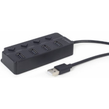 USB Hub Gembird USB 2.0 4-port Hub with Switches Black