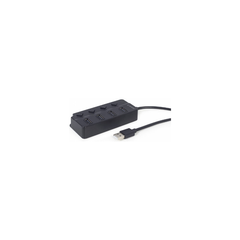 USB Hub Gembird USB 2.0 4-port Hub with Switches Black