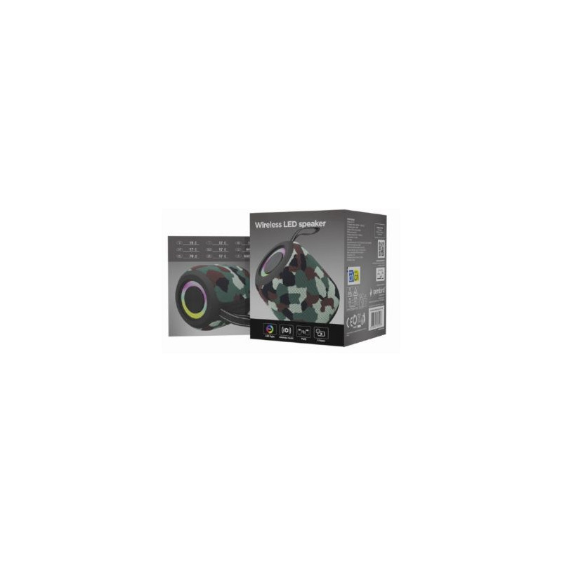 Speaker Gembird Bluetooth LED Speaker SPK-BT-LED-05-CM Camo