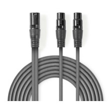 Laidas Nedis XLR M - 2x XLR F 1,5m