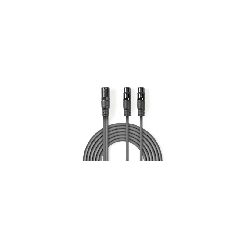 Laidas Nedis XLR M - 2x XLR F 1,5m