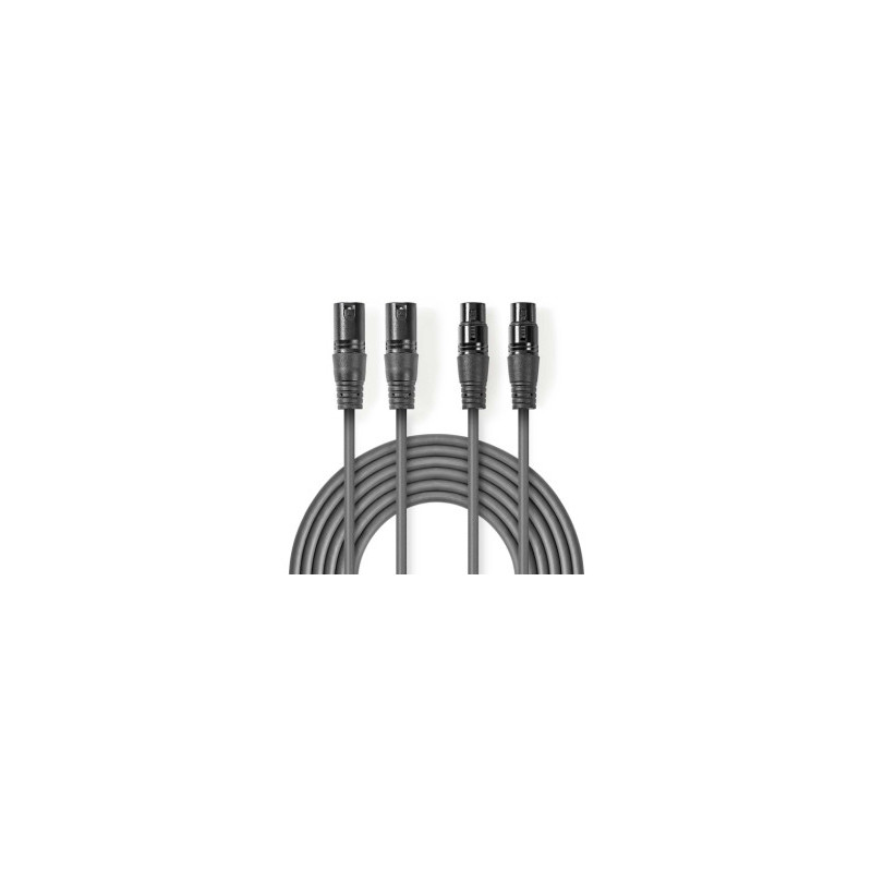 Laidas Nedis 2x XLR M - 2x XLR F 1,5 m