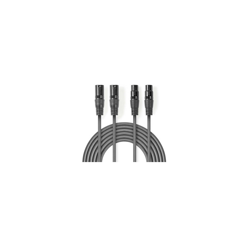 Laidas Nedis 2x XLR M - 2x XLR F 3m