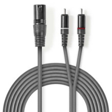 Cable Nedis XLR M - 2x RCA...