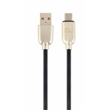 „Gembird“ USB kištukas - „Micro USB kištukas“ Premium guminis 2m juodas