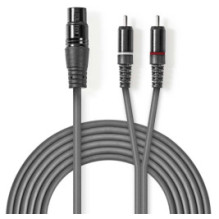Cable Nedis XLR F - 2x RCA...