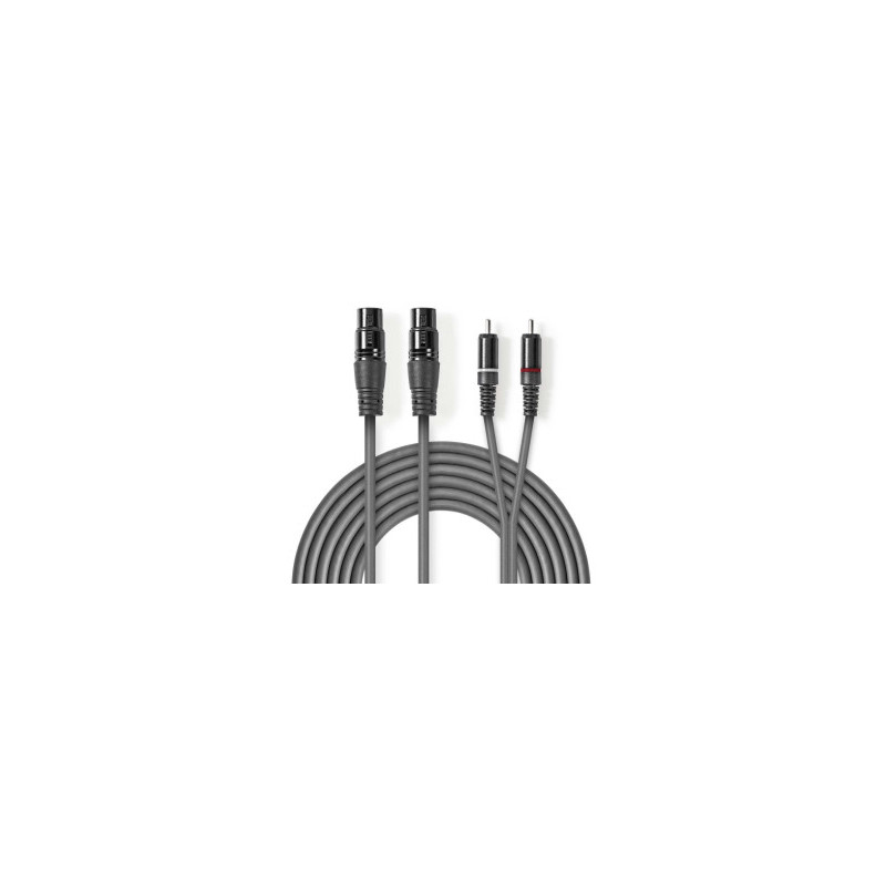 Laidas Nedis 2x XLR F - 2x RCA M 1,5 m