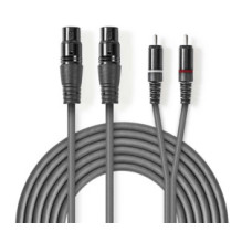 Laidas Nedis 2x XLR F - 2x RCA M 3m