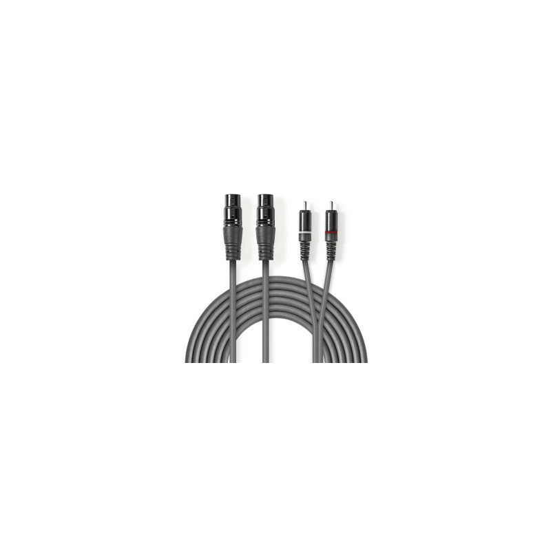 Laidas Nedis 2x XLR F - 2x RCA M 3m