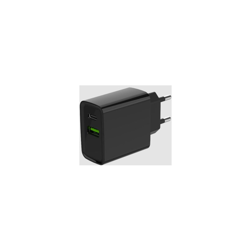 Įkroviklis Gembird USB Type-C + USB Type-A, juodas
