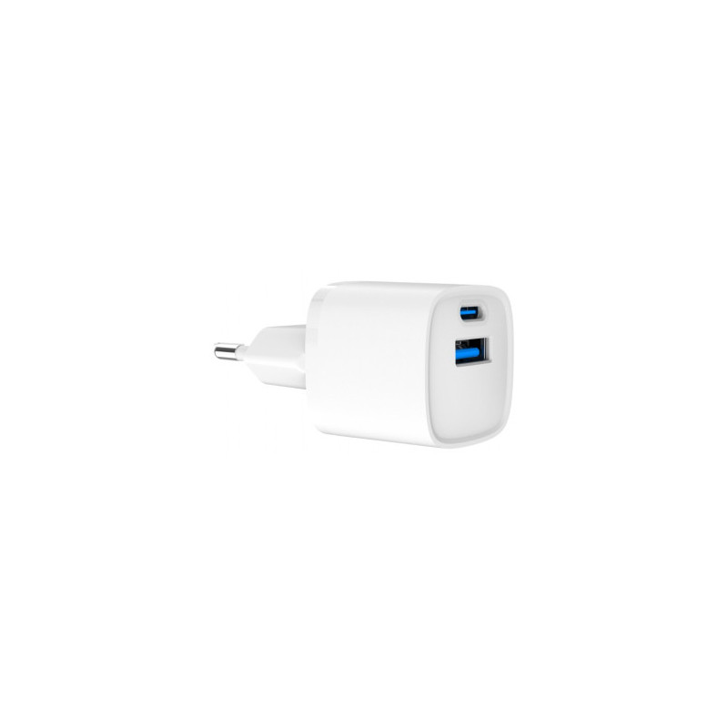 Įkroviklis Gembird USB Type-C + USB Type-A, baltas