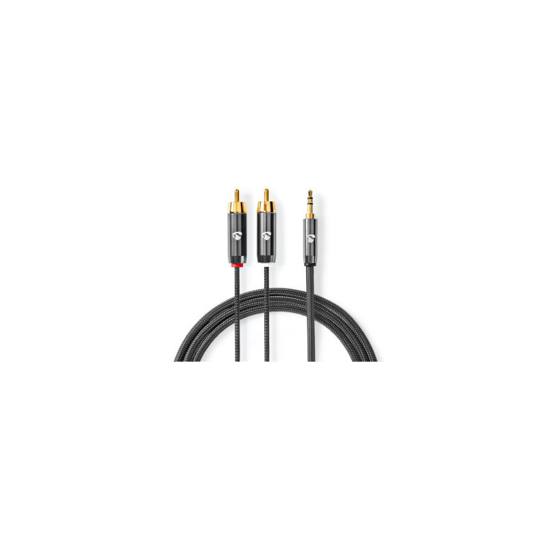 Kabelis Nedis AUX 3.5mm - 2x RCA 5m