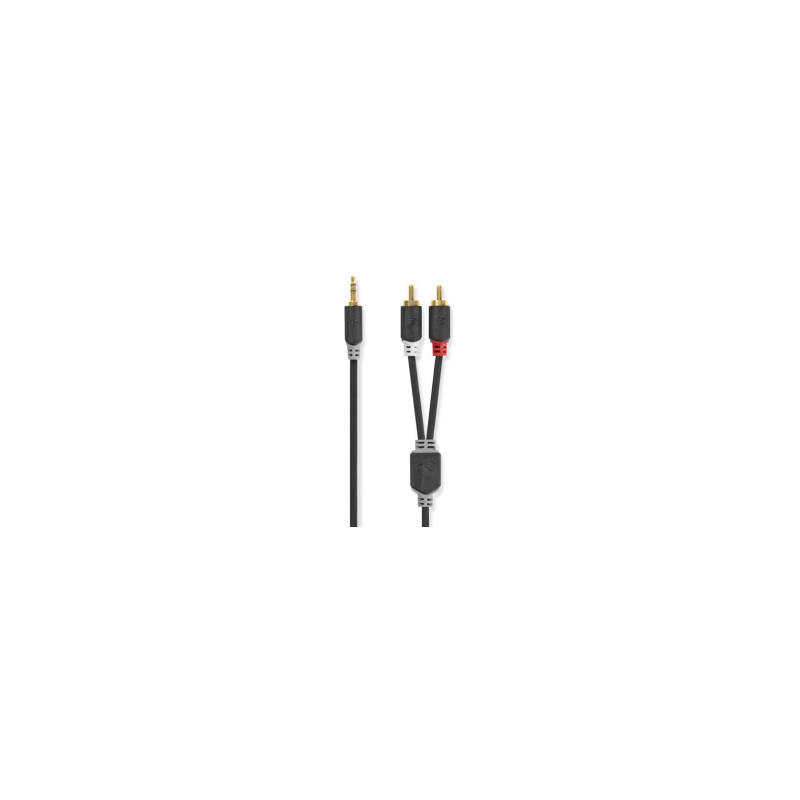 Kabelis Nedis AUX 3,5mm - 2x RCA 0,5m