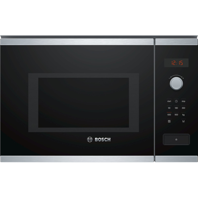 „Bosch Serie 4 BFL553MS0“ mikrobangų krosnelė, įmontuojama kombinuota mikrobangų krosnelė, 25 l, 900 W, juoda, nerūdijan