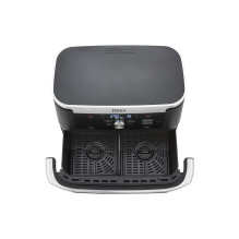 Ninja AF500EU gruzdintuvė Dviguba 10,4 l Atskirai pastatoma 2470 W Karšto oro gruzdintuvė Juoda, Nerūdijančio plieno