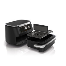 Ninja AF500EU gruzdintuvė Dviguba 10,4 l Atskirai pastatoma 2470 W Karšto oro gruzdintuvė Juoda, Nerūdijančio plieno