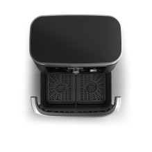 Ninja AF500EU gruzdintuvė Dviguba 10,4 l Atskirai pastatoma 2470 W Karšto oro gruzdintuvė Juoda, Nerūdijančio plieno