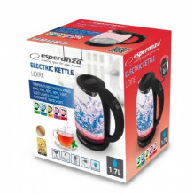 Esperanza EKK027 electric kettle 1.7 L 2200 W Black, Transparent