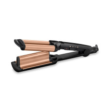 BaByliss Deep Waves plaukų garbanojimo žnyplės, šiltai juodos, oranžinės spalvos, 2,5 m