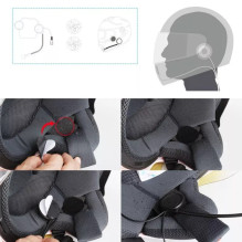 Ausinės FREEDCONN L1M motociklo domofonas, juodos