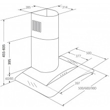 Chimney Hood Akpo WK-4 Largo Eco 60 Wall-mounted Black