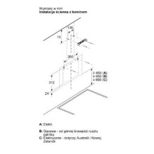 „Bosch Serie 6 DWK65DK20“ gartraukis, montuojamas ant sienos, baltas, 430 m3/h, A
