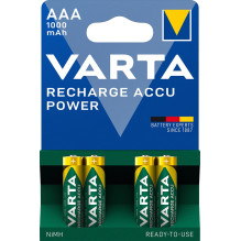 VARTA HR03 AAA įkraunamos baterijos 1000 mAh 05703, 4 vnt., žalia, geltona