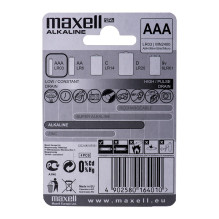 „Maxell“ šarminės LR-03 AAA baterijos, 4 vnt., vienkartinės baterijos