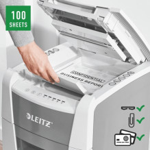 Leitz IQ Autofeed Small Office 100 automatinis dokumentų smulkintuvas P4 Leitz IQ Autofeed Small Office 100 automatinis dokumentų smulkintuvas P4