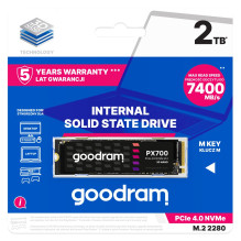 Goodram PX700 SSD SSDPR-PX700-02T-80 internal solid state drive M.2 2.05 TB PCI Express 4.0 NVMe 3D NAND