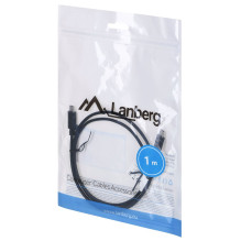 Lanberg CA-CMCM-10CU-0010-BK USB 2.0 kabelis, 1 m, USB-C M / M, juodas Lanberg CA-CMCM-10CU-0010-BK USB 2.0 kabelis, 1 m, USB-C M / M, juodas