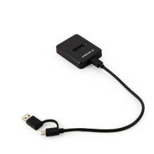 „Gembird DD-U3M2“ diskų prijungimo stotelė, USB 3.2 Gen 1 (3.1 Gen 1), Type-C, juoda