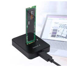 „Gembird DD-U3M2“ diskų prijungimo stotelė, USB 3.2 Gen 1 (3.1 Gen 1), Type-C, juoda