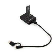 „Gembird DD-U3M2“ diskų prijungimo stotelė, USB 3.2 Gen 1 (3.1 Gen 1), Type-C, juoda