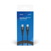 Savio CL-159 USB cable 1 m USB 2.0 USB C - USB C Black Savio CL-159 USB cable 1 m USB 2.0 USB C - USB C Black