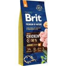 BRIT Premium by Nature Junior Medium Chicken - sausas šunų ėdalas - 15 kg
