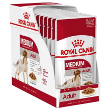 ROYAL CANIN SHN Medium Adult padaže - šlapias ėdalas suaugusiems šunims - 10 x 140 g